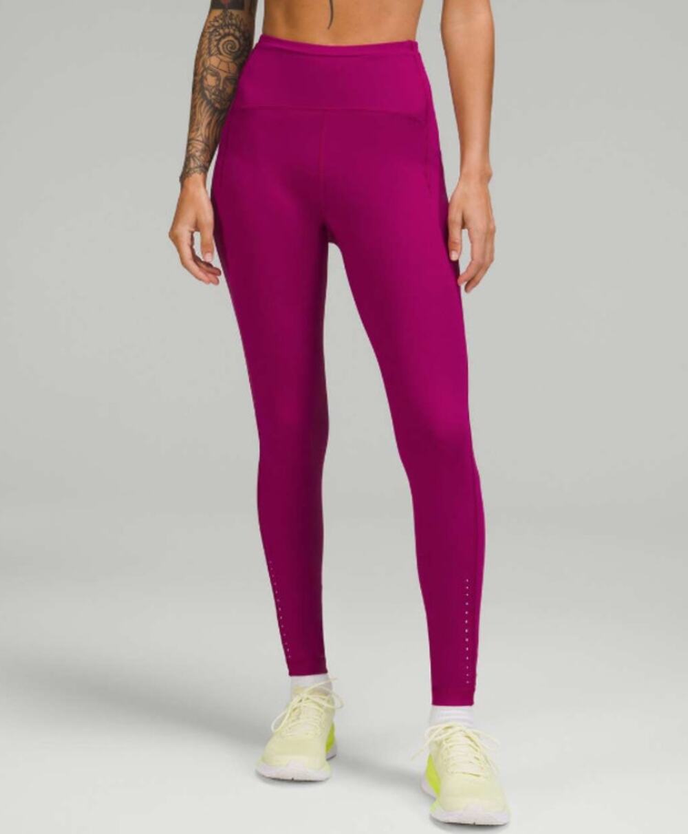 LULULEMON Women's Swift Speed High-Rise Leggings 28" Size 18 Magenta Purple EUC